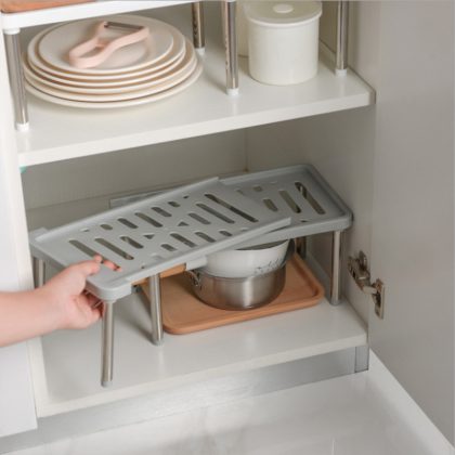 Kitchen Cabinet Storage Shelf Home Retractable Stackable Spice Rack Fit